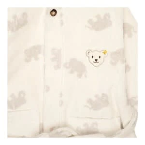 Steiff Frottee-Bademantel Mit Kapuze Elefanten In Weiß 4 Steiff Frottee-Bademantel Mit Kapuze Elefanten In Weiß – Bild 3