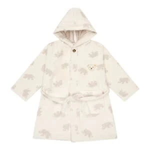 Steiff Frottee-Bademantel Mit Kapuze Elefanten In Weiß 2 Steiff Frottee-Bademantel Mit Kapuze Elefanten In Weiß