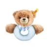 Steiff Greifling Schlaf-gut Bär Mit Rassel In Hellblau -Günstiges Steiff Geschäft steiff greifling schlaf gut bar mit rassel in hellblau