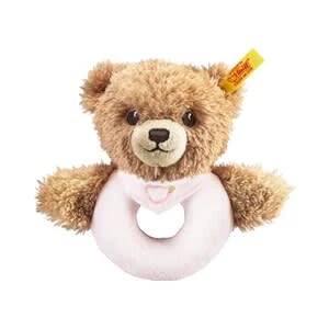 Steiff Greifling Schlaf-gut Bär Mit Rassel In Rosa 3 Steiff Greifling Schlaf-gut Bär Mit Rassel In Rosa