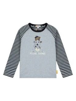 Steiff Longsleeve In Grau/ Schwarz